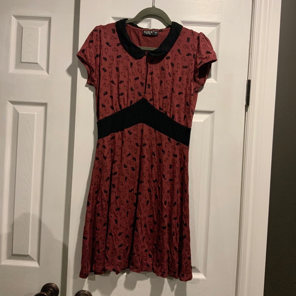 Adorable retro bunny print dress